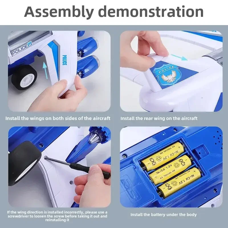 New Kid Educational Toys Transformation Air plane Toy Set Inertial Aircraft Car Vehicles Music Model Children Boy Birthday Gifts