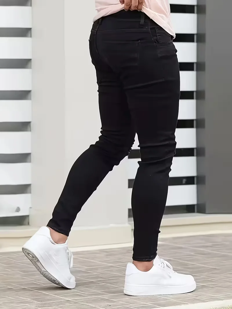 Men'S Distressed Jeans, Faded Distressed Skinny Straight Jeans