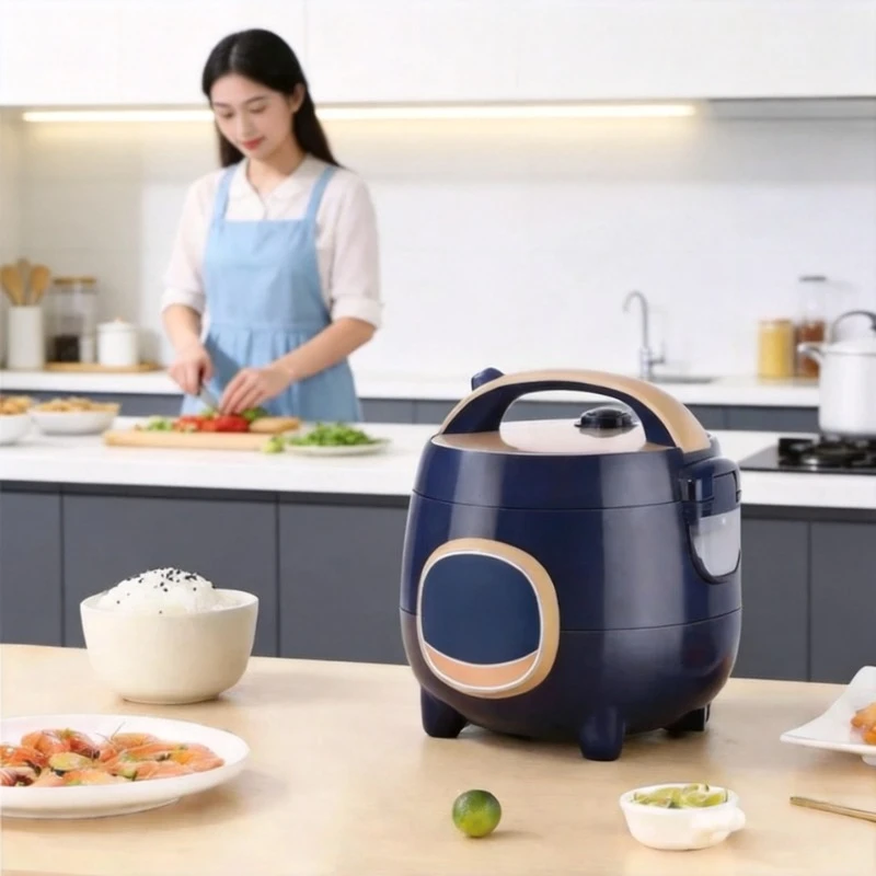 220V Portable Mini Rice Cooker Multifunctional Timing Reservation Small Cooker for 1-6 People Home Dorm Daily Cooking