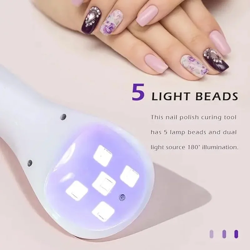 Portable Nail Lamp for Gel Polish Manicure Tool Manicure UV Light Nail Art Salon Tool
