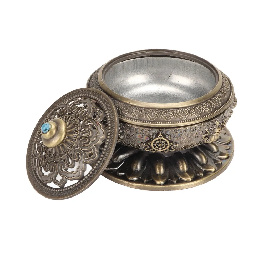 2pcs Bronze Incense Burner Holder Zinc Alloy Exquisite Craftsmanship Incense Sticks Holder Retro 10 cm Diameter