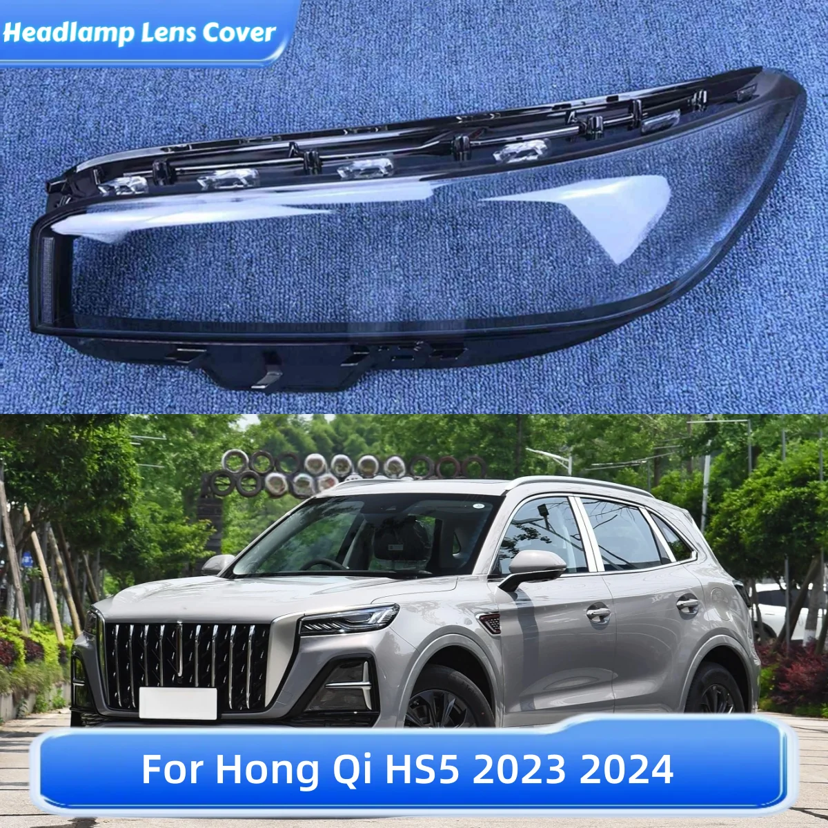 

For Hong Qi HS5 2023 2024 Car Products Lampcover Caps Headlamp Car Front Headlight Lens Cover Lights Shell