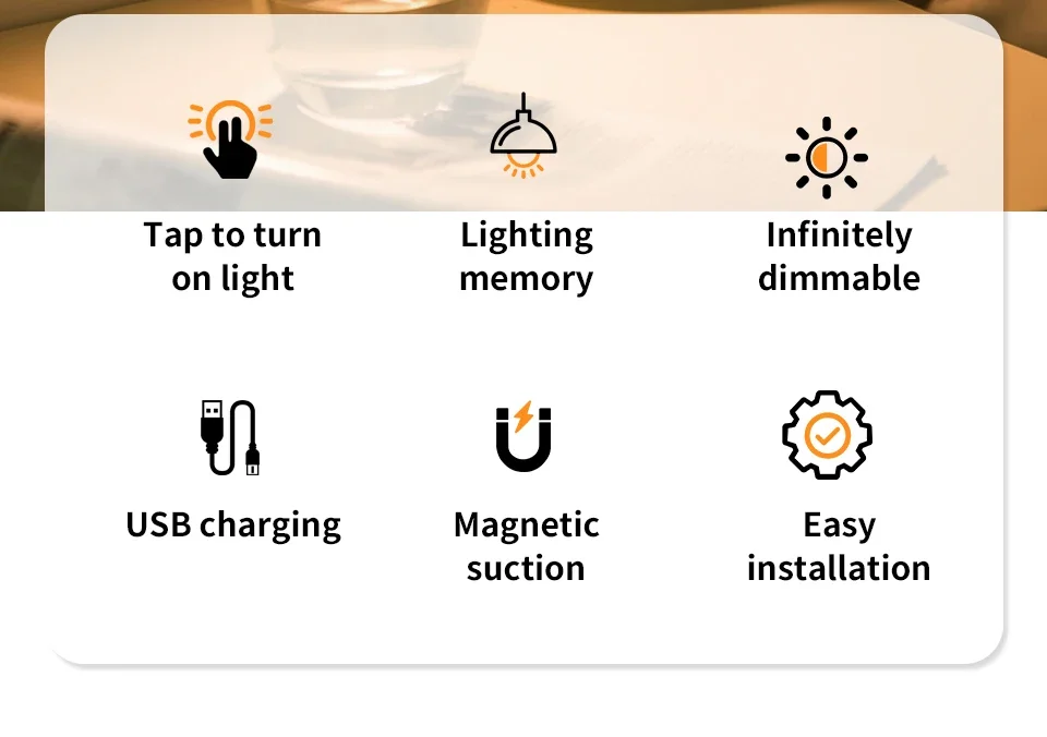 LED Touch Glow Night Light For Baby Room Bedroom Bathroom Nighttime Eye Care Lamp 3 Color Adjustable Rechargeable Cabinet Lights