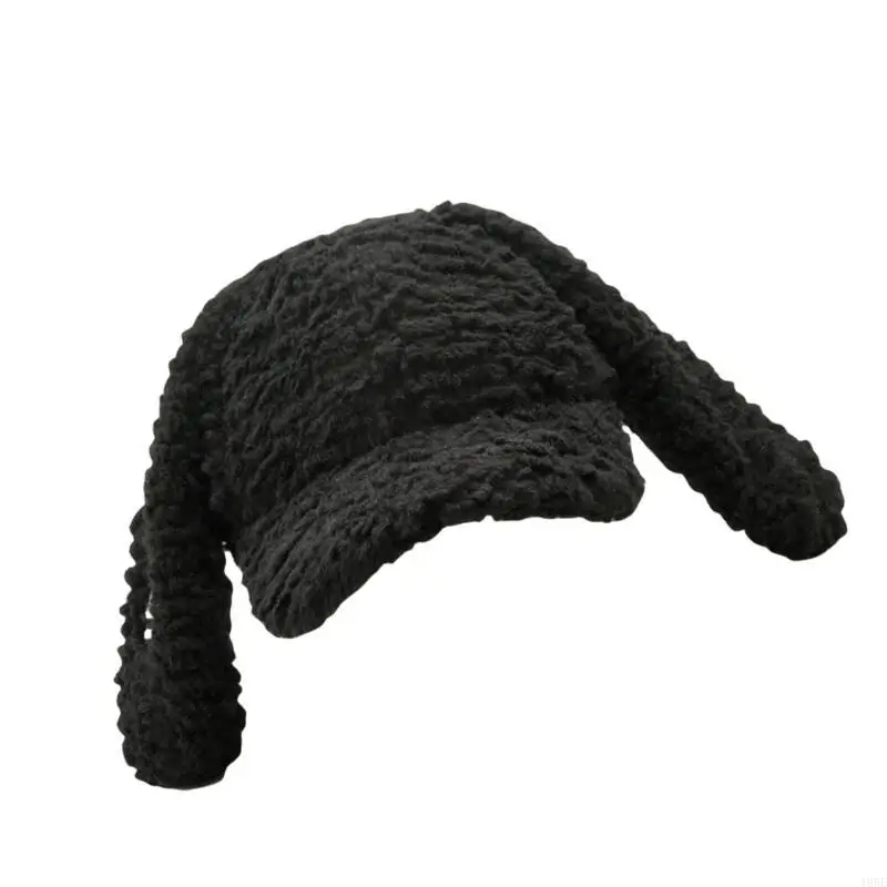 195E موضة آذان أرنب قبعة بيسبول فتاة تأثيري حلي قبعات الشتاء قبعة المراهقين الدافئة أغطية الرأس النشاط في الهواء الطلق قبعة #3