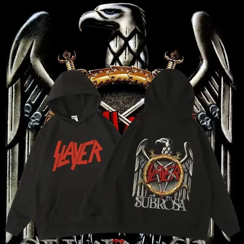 

European and American Heavy Rock Slayer Killer Band Autumn and Winter Hooded Sweatshirt Unisex Pullover Hoodie