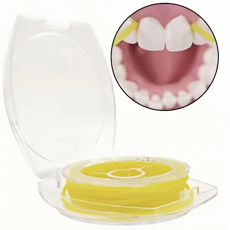 Dental Rubber Dam Stabilizing Cord Medium Size Dia 1.8mm Wedges Line Clamps Sheets Elastic 2.1 Meter Yellow Dentistry Material