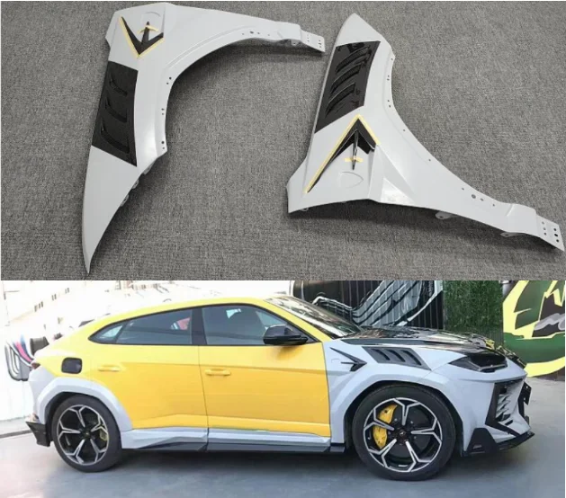 

For Lamborghini URUS 2018-2024 Real Dry Carbon Fiber Front Fender Vent Side Air Outlet Intake Duct Leaf plate Spoiler Trim