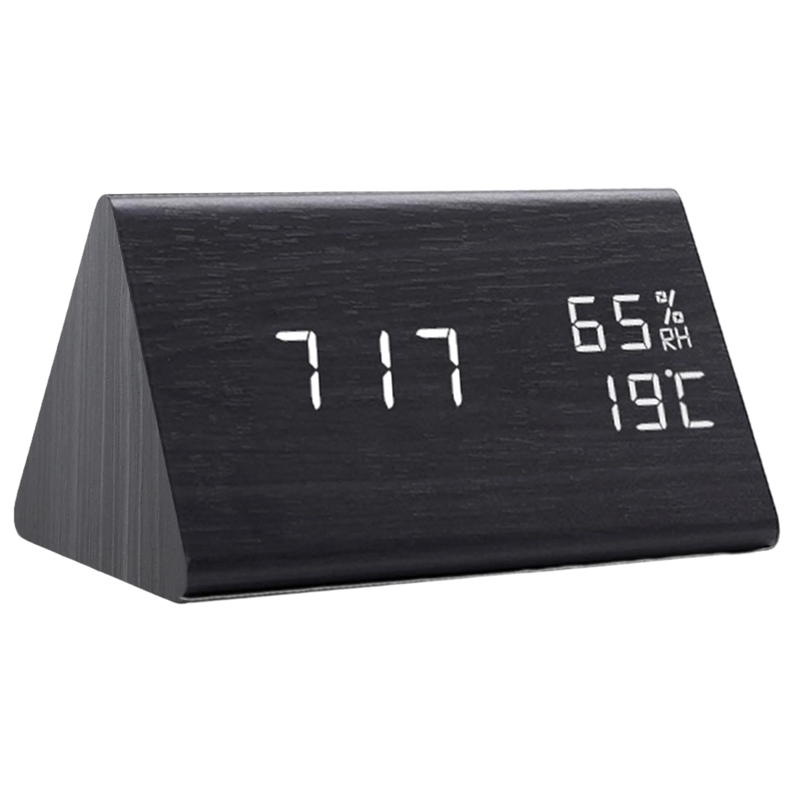 Decoration Alarm Clock 15*9*8cm 1pcs Bedroom Digital Wooden 12H/24H Temperature Mode Timmer Triangle Practical