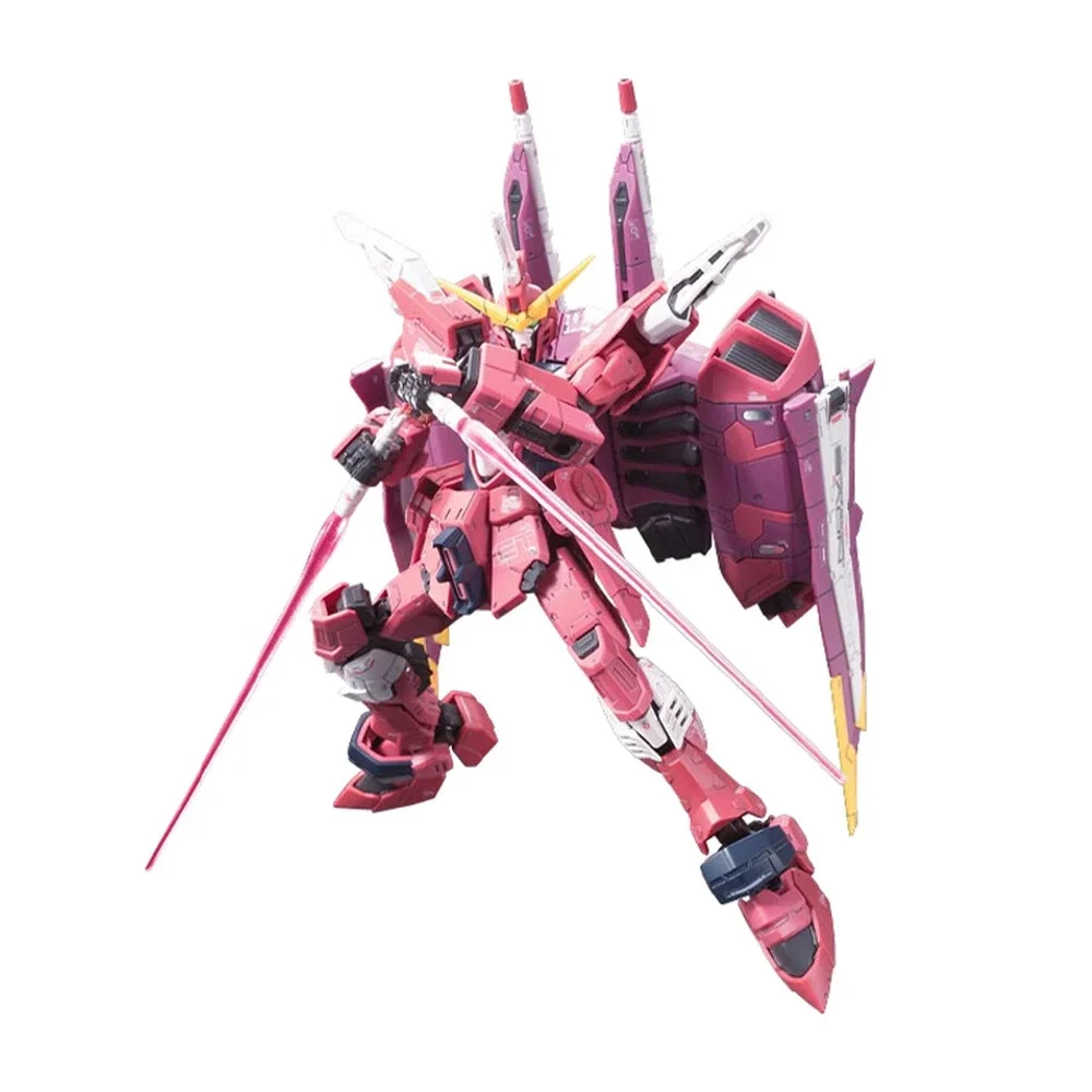 Bandai genuino Gundam Anime modelo RG 1/144 justicia Gundam ZGMF-X09A Mech montaje modelo figuras de acción rompecabezas niños juguete para regalo