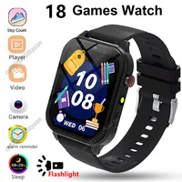 Reloj de pulsera para niños, 18 juegos, reloj inteligente para niños, podómetro, rastreador, pantalla de tiempo, calculadora del sueño, cronómetro, linterna, reloj inteligente