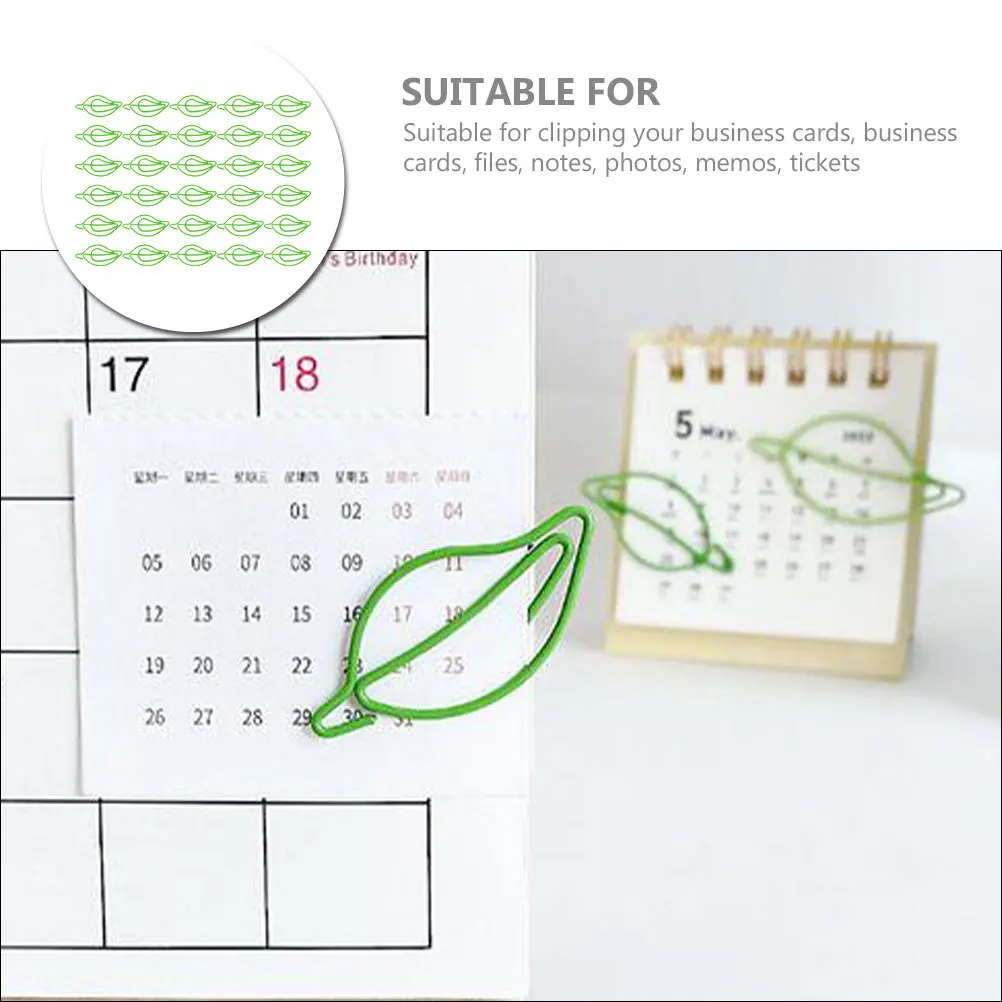 

30pcs Leaf Shaped Paper Clips Cute Metal Document Clips For School Office Organizing Notes Bills Small Paper Clamps Creative