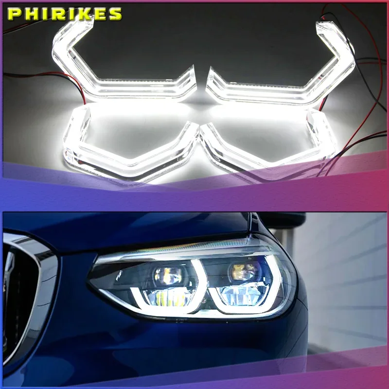 

LED Angel Eyes M4 Style Iconic For BMW 2 3 4 Series F30 F31 F32 F34 E90 E60 F10 F80 F82 F83 Xenon/Halogen Lens Headlight DTM DRL