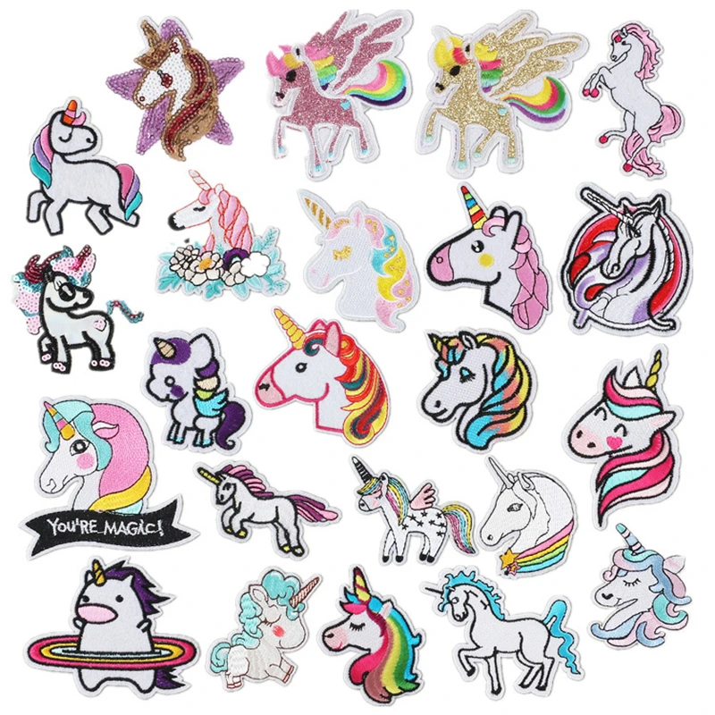 Creative Cartoon pony Embroidered Patches For Clothing Thermoadhesive Cute Patches Iron on Patches DIY Jackets Sew Stickers