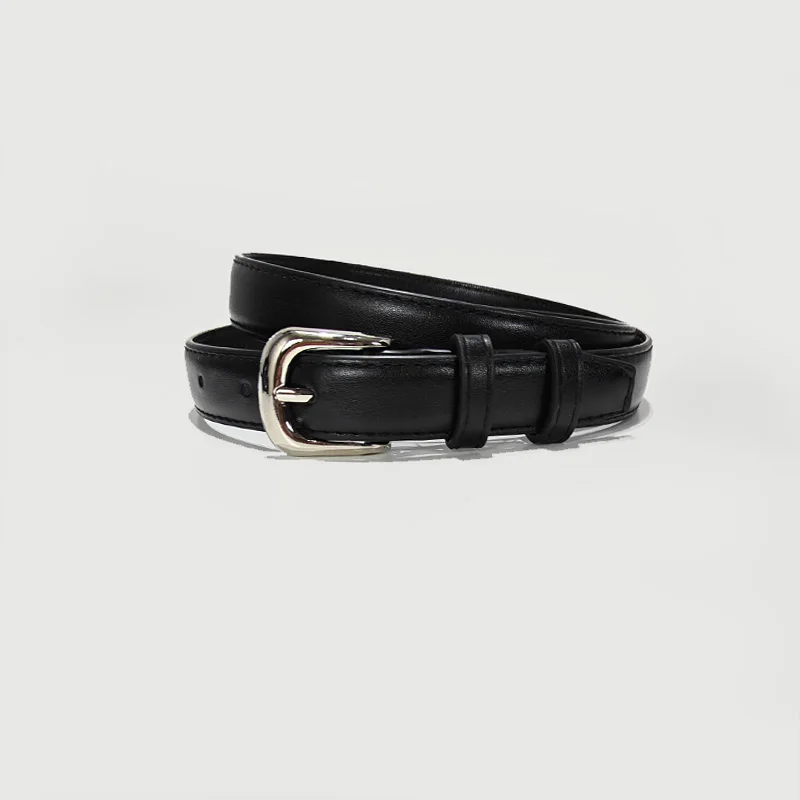 قطعة واحدة من الحزام الأسود للسيدات، حزام جينز مزخرف بسيط مناسب للارتداء اليومي واستخدام الحزام الكاجوال للطلاب