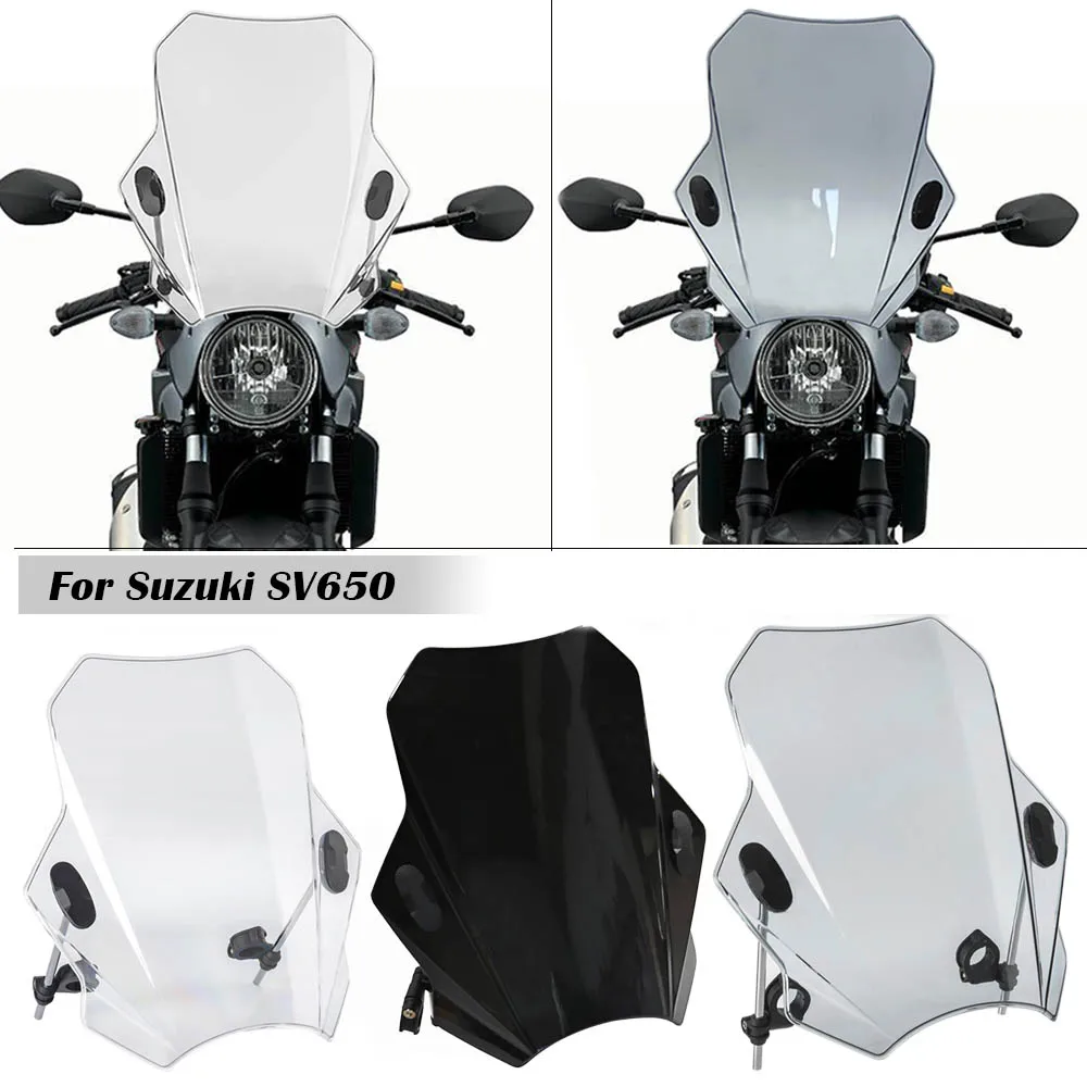 

For Suzuki SV650 SV 650 1999-2022 Universal Motorcycle Windshield Glass Cover Screen Deflector Motorcycle Accessories