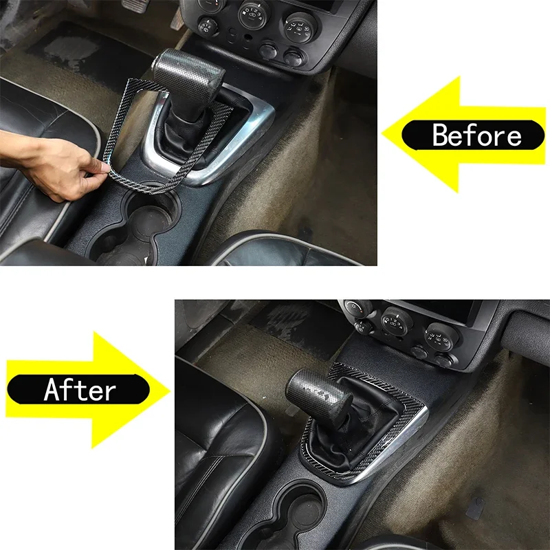 

For 2005-2009 Hummer H3 soft carbon fiber car styling car center control gear panel sticker car interior protection accessories
