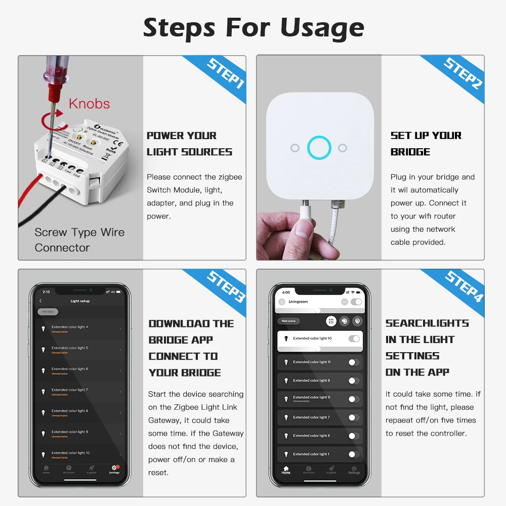 GLEDOPTO Zigbee 3.0 Switch Module: Smart Lighting Control for LED, Compatible with Normal,Push Switches, Zigbee Hub Integration