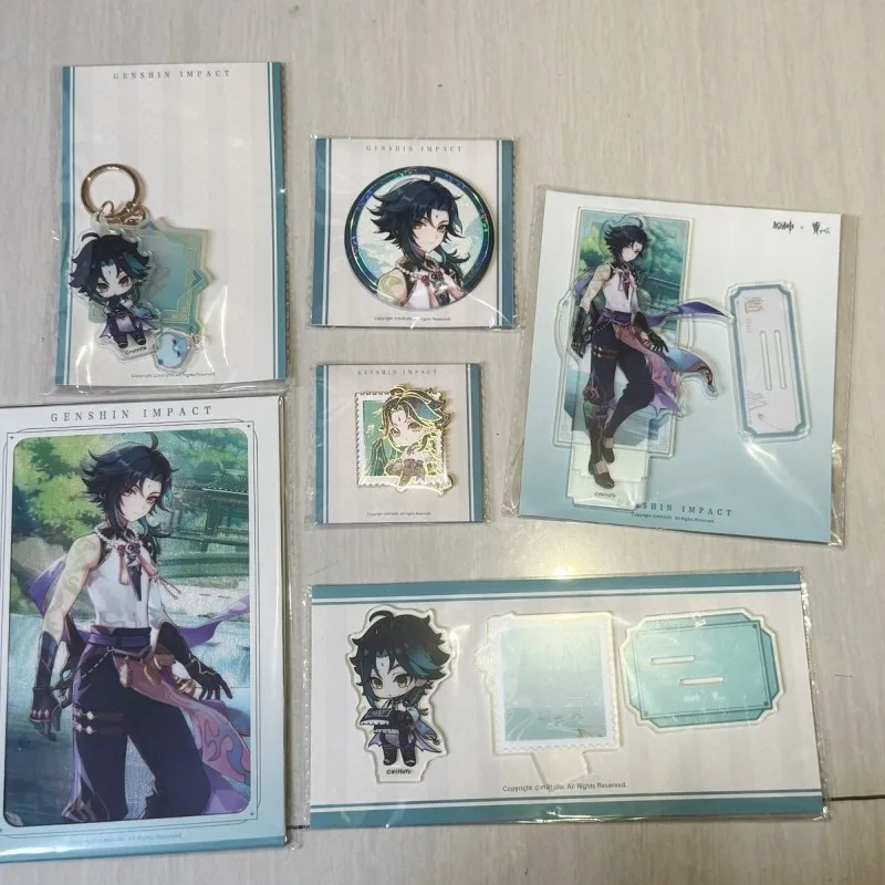 

Official Genshin Impact X Guizhou Cosplay Xiao Acrylic Standing Plates Cup Badges Keychain Colored Paper in Stock