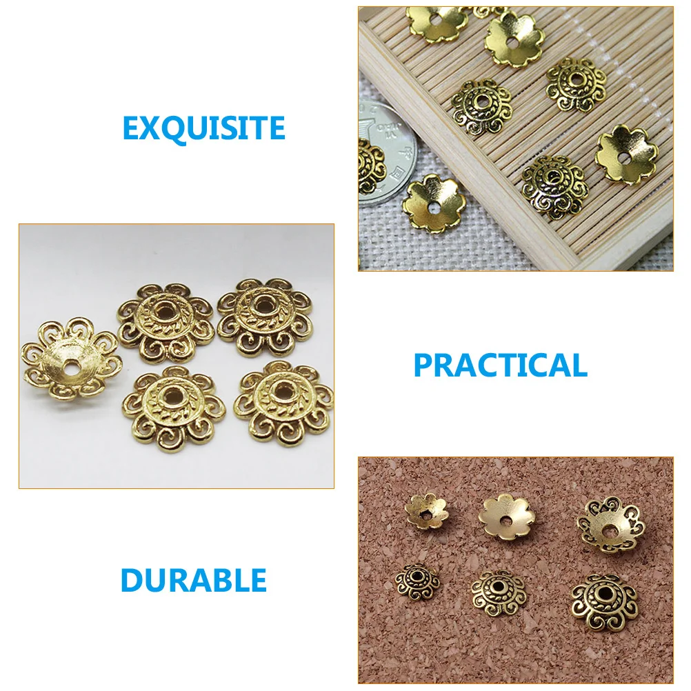 

300Pcs Flower Bead Caps Alloy Jewelry Making End Caps DIY Bracelet Necklace Craft Spacer Beads Accessories Jewelry Parts