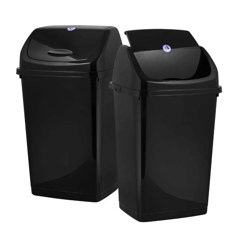 

Kitchen Trash Can 13 Gallon with Swing Lid, Plastic Garbage Can Outdoor and Indoor, Large 52 Qt Recycle Bin and Waste Basket fo
