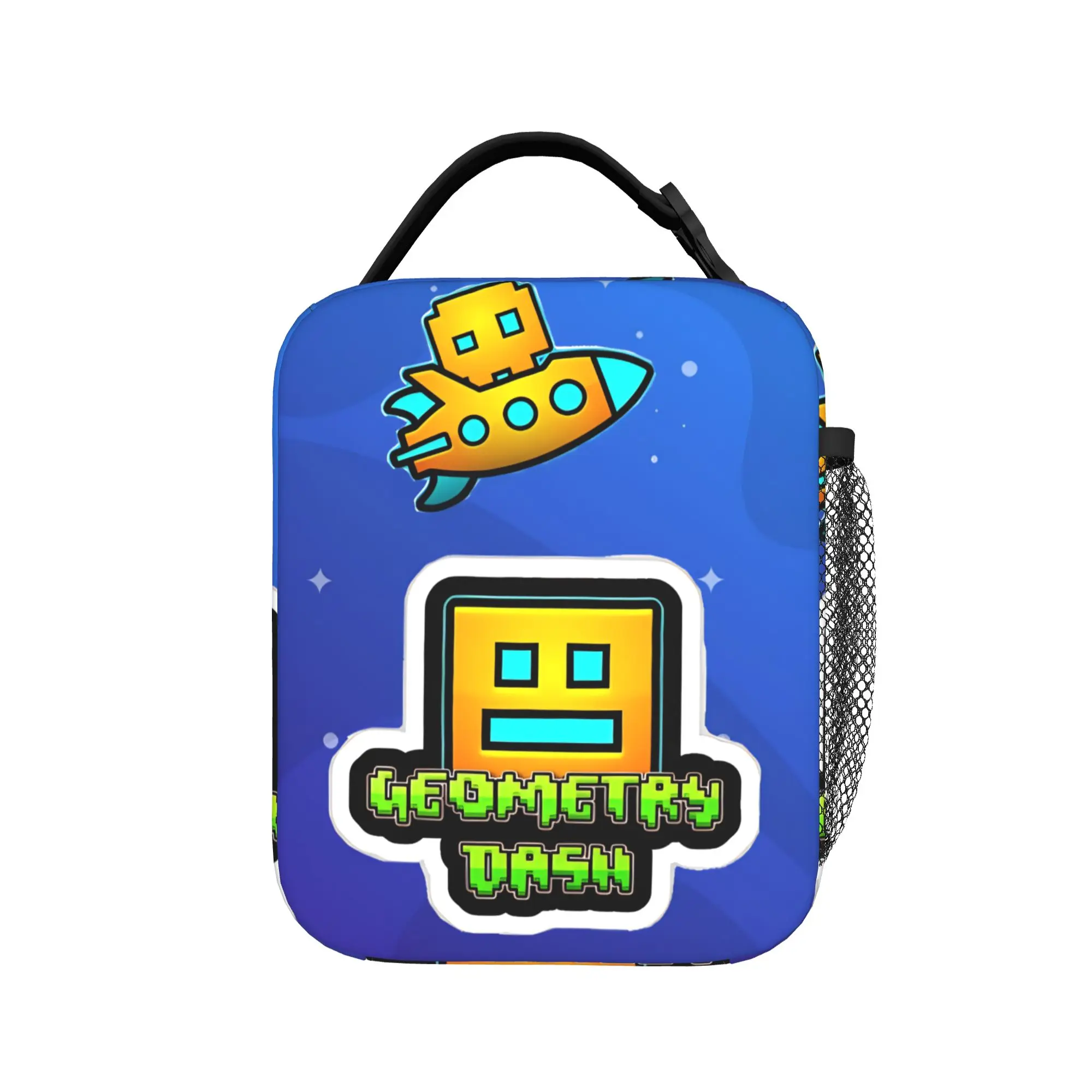 Games Geometry Dash  Insulated Lunch Bag High Capacity  Meal Container Thermal Bag Lunch Box Tote School  Travel Food Handbags