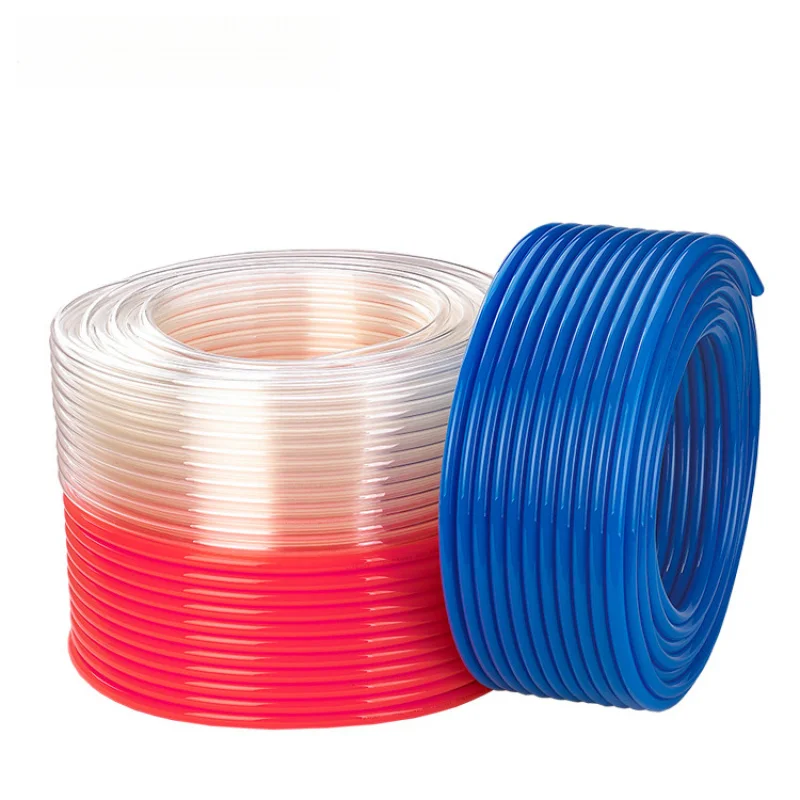 

4*6 0604 mmPU air compressor, transparent air hose,, 100 meters, red, blue, transparent, black