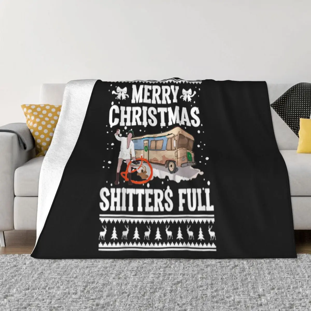 Pretty Merry Christmas Shitters Full Ugly Simple Latest Anime Different Adult Winter Hip Hop Throw Blanket