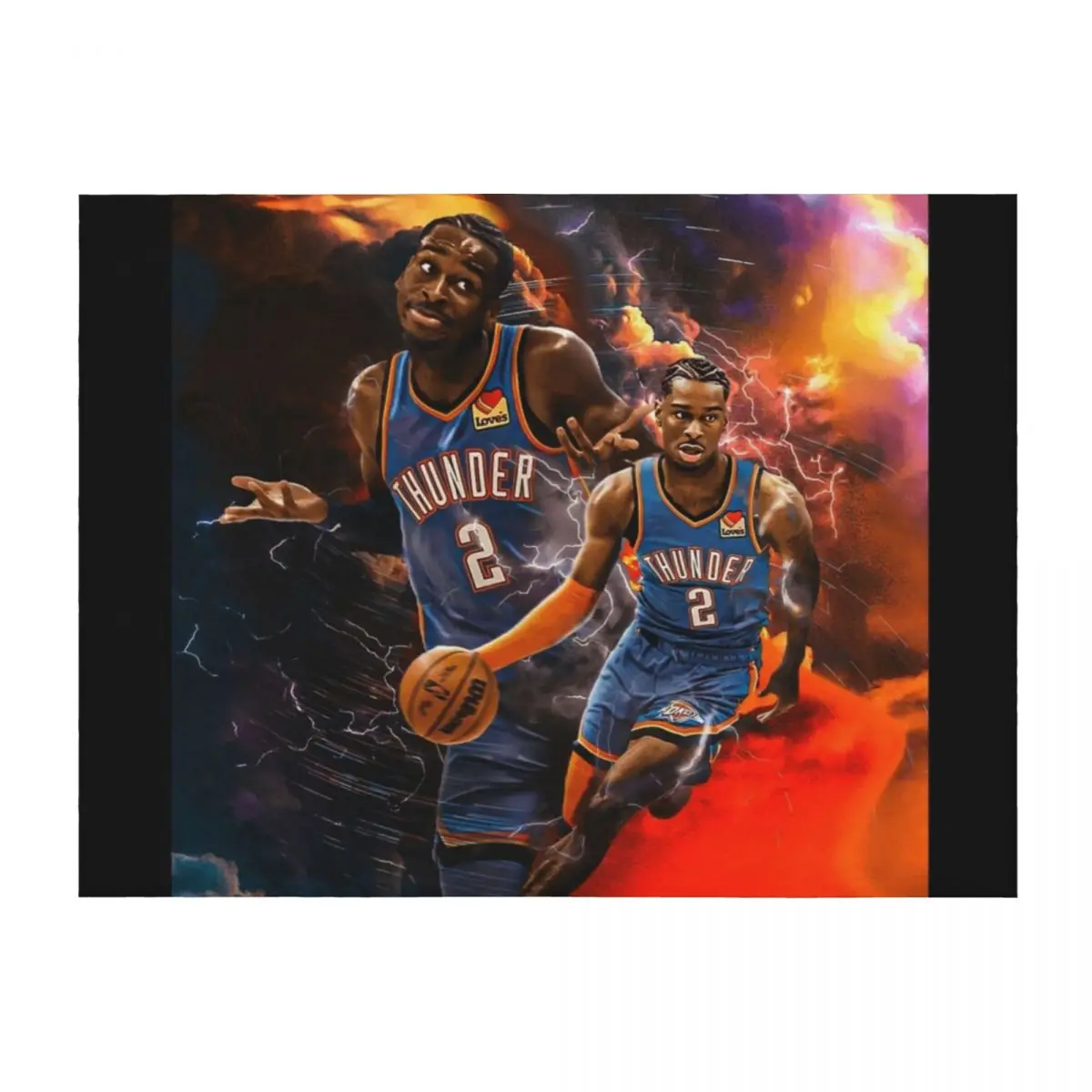 

Shai Gilgeous-Alexander 2 Basketball Throw Blanket anime Moving heavy to sleep Quilt Blankets