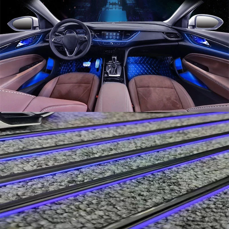 

Universal 18 In 1 Dual Zone LED Car Ambient Light RBG 64 Color Interior Acrylic Strip Backlight Guide Decoration Atmosphere Lamp