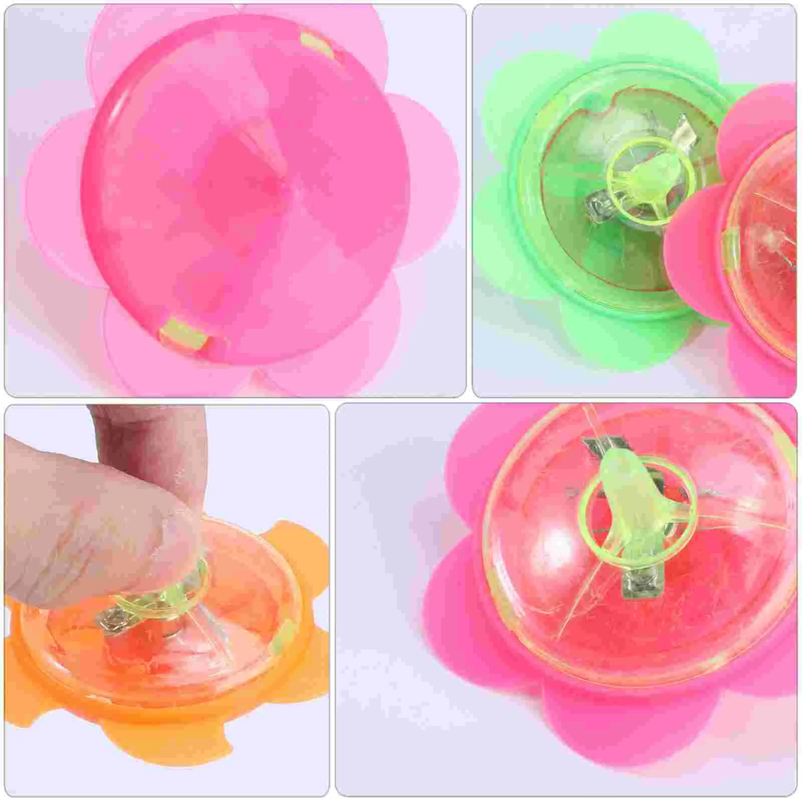 

24pcs Mini Flashing Tops Toys Plastic Gyroscope Peg-top for Kids Children (Random Color) plastic top flashing peg-top