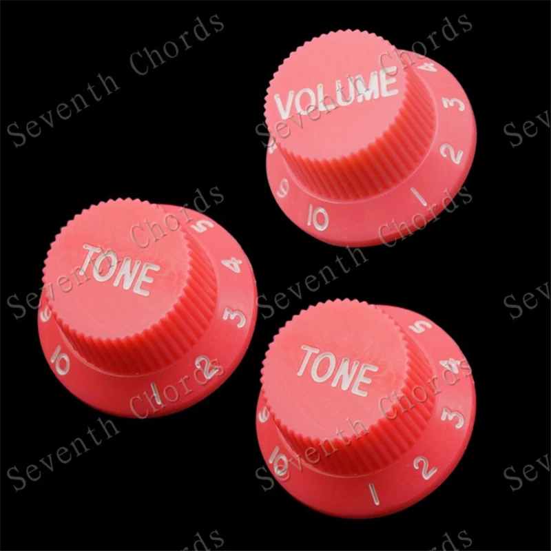 4 Stück Grüne Blaue Rote Rosa Farbige E-Gitarren-Drehknöpfe Potentiometer-Kappen Lautstärke-Ton Musikinstrument Zubehörteile – Detail 26