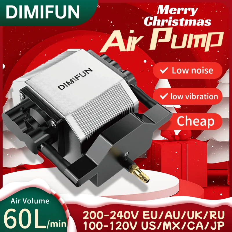 DIMIFUN Portable 28W Air Compressor - 60 Liters/Minute Airflow, Suitable for Laser Engraving and Edge Cutting, 110V/220V