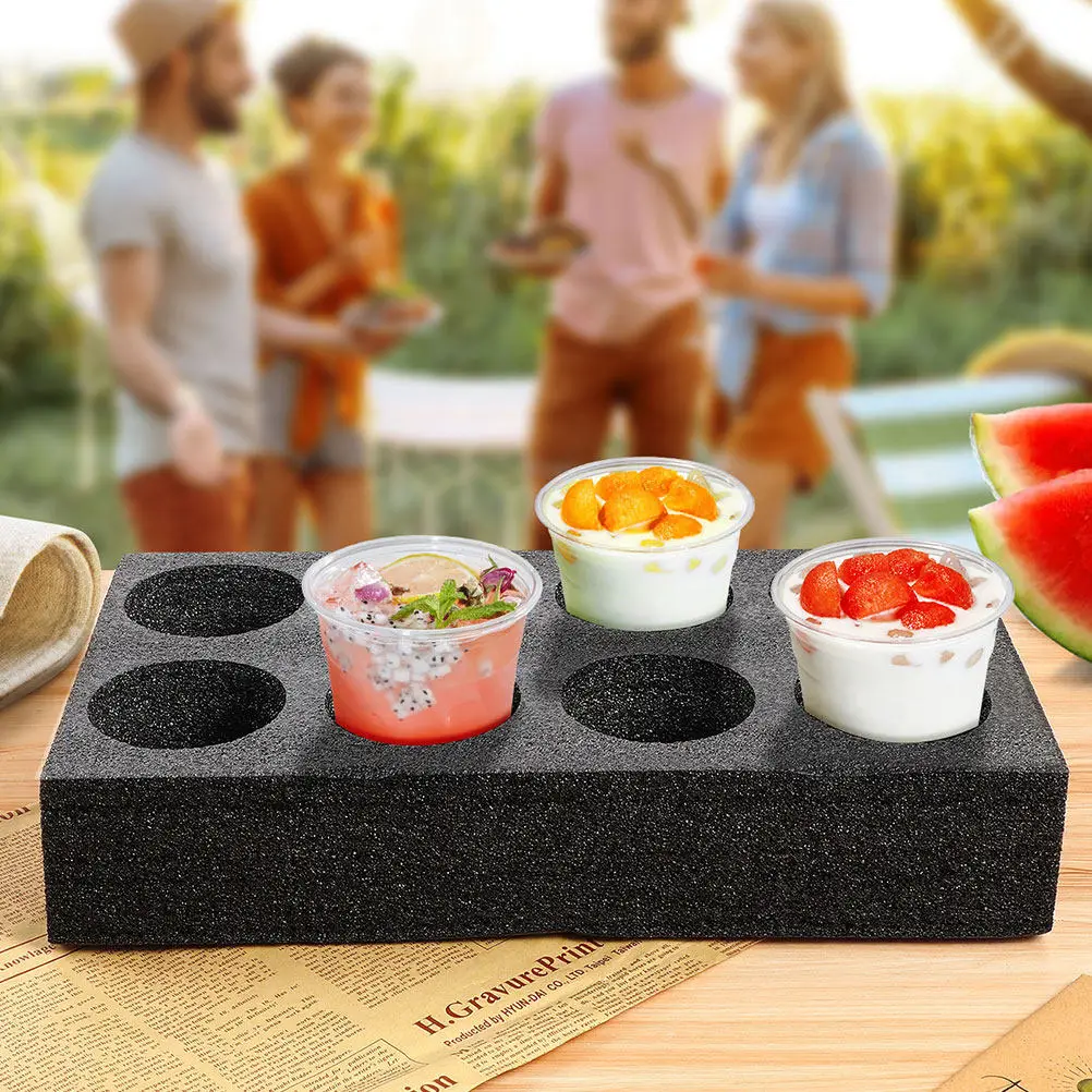 4Pcs 8-Hole Beverage Cup Tray Premium Foam Drink Carrier for Delivery Takeout Coffee Milk Tea Cold Drinks Outdoor Picnic Party
