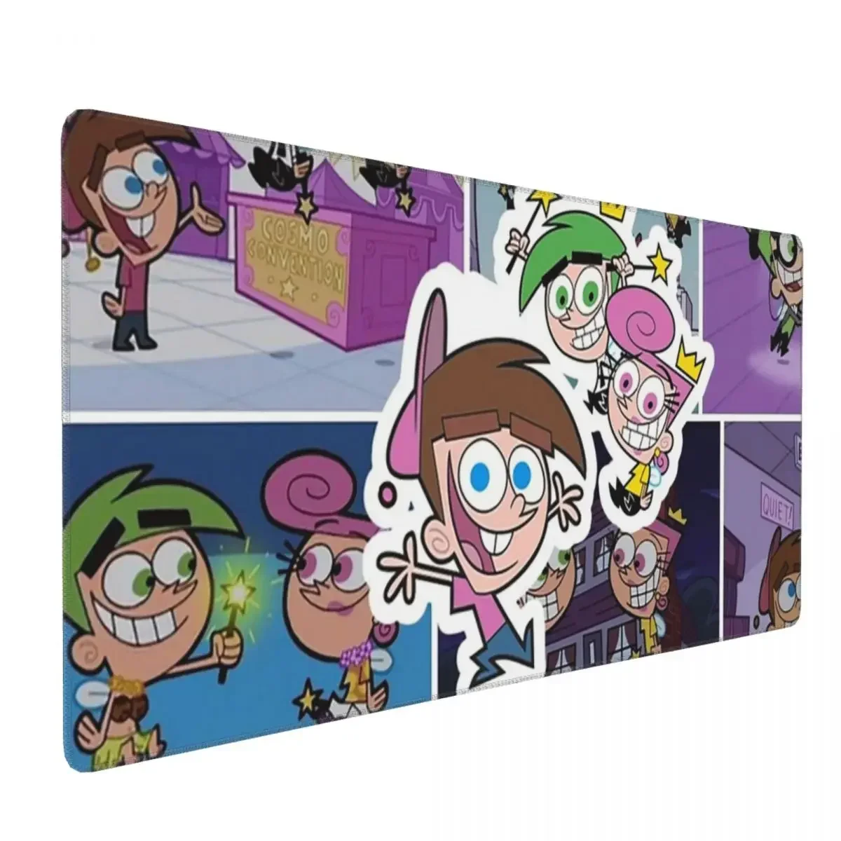 Estilo cômico cosmo, wanda e timmy design grande mouse pad teclado de computador tapete de mouse gamer pc portátil tapete de mesa de escritório