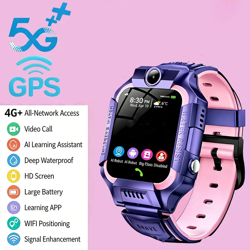

2026 New 5G Kids Smart Watch SOS GPS Location Waterproof Watch Sim Card Call Camera Child SmartWatch For IOS Android