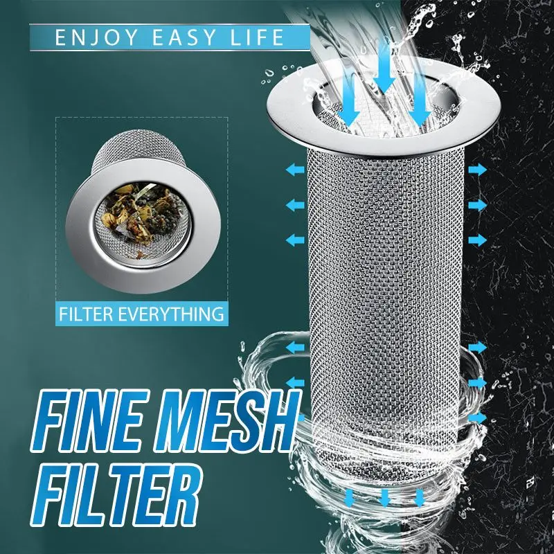 Multifuncional aço inoxidável Floor Drain Filter Mesh Basket Filter Hair Trap Banheiro Kitchen Sink Anti-clog Slag Strainer