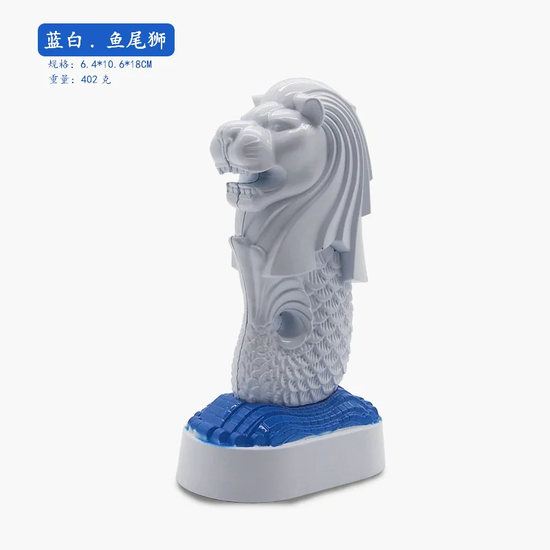 

Creative Singapore Merlion Metal Sculpture Home Decor Bookshelf Wine Cabinet Ornament Wealth Symbol Tabletop Decoration