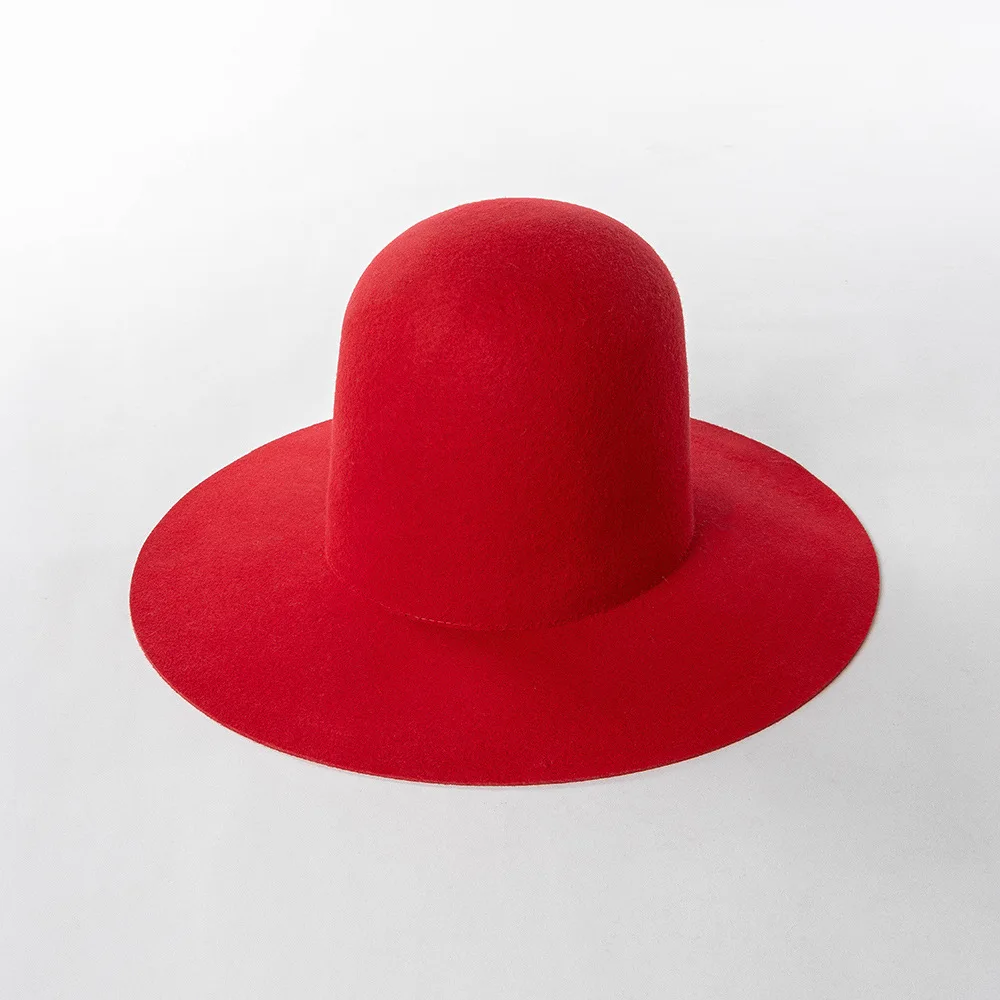 Vintage Wide Brim High Open Crown Women Fedora Men Wool Felt Hat Winter Fashion Box Packaging