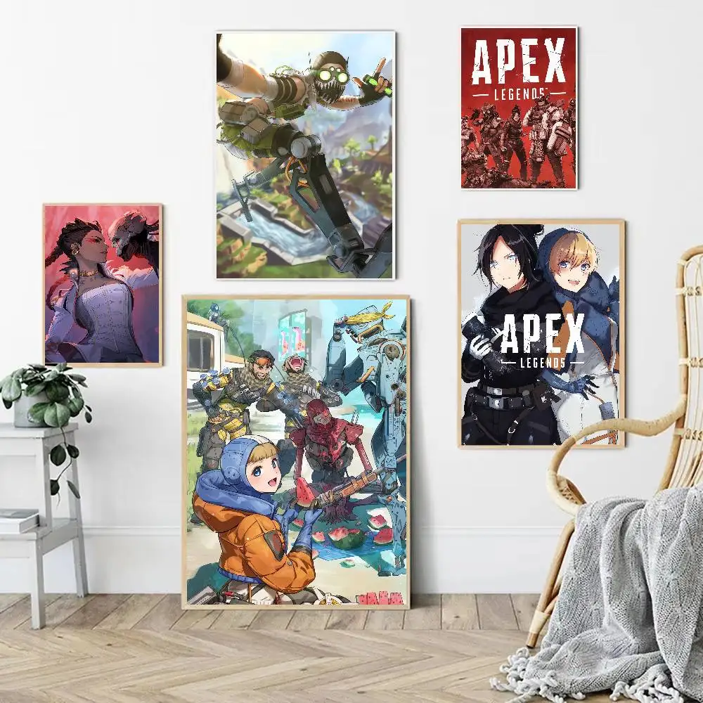 GAME Apex Legends Cartoon Anime Poster Watercolor Art Kids Room Decoration Wall Hanging Painting Kids Gift