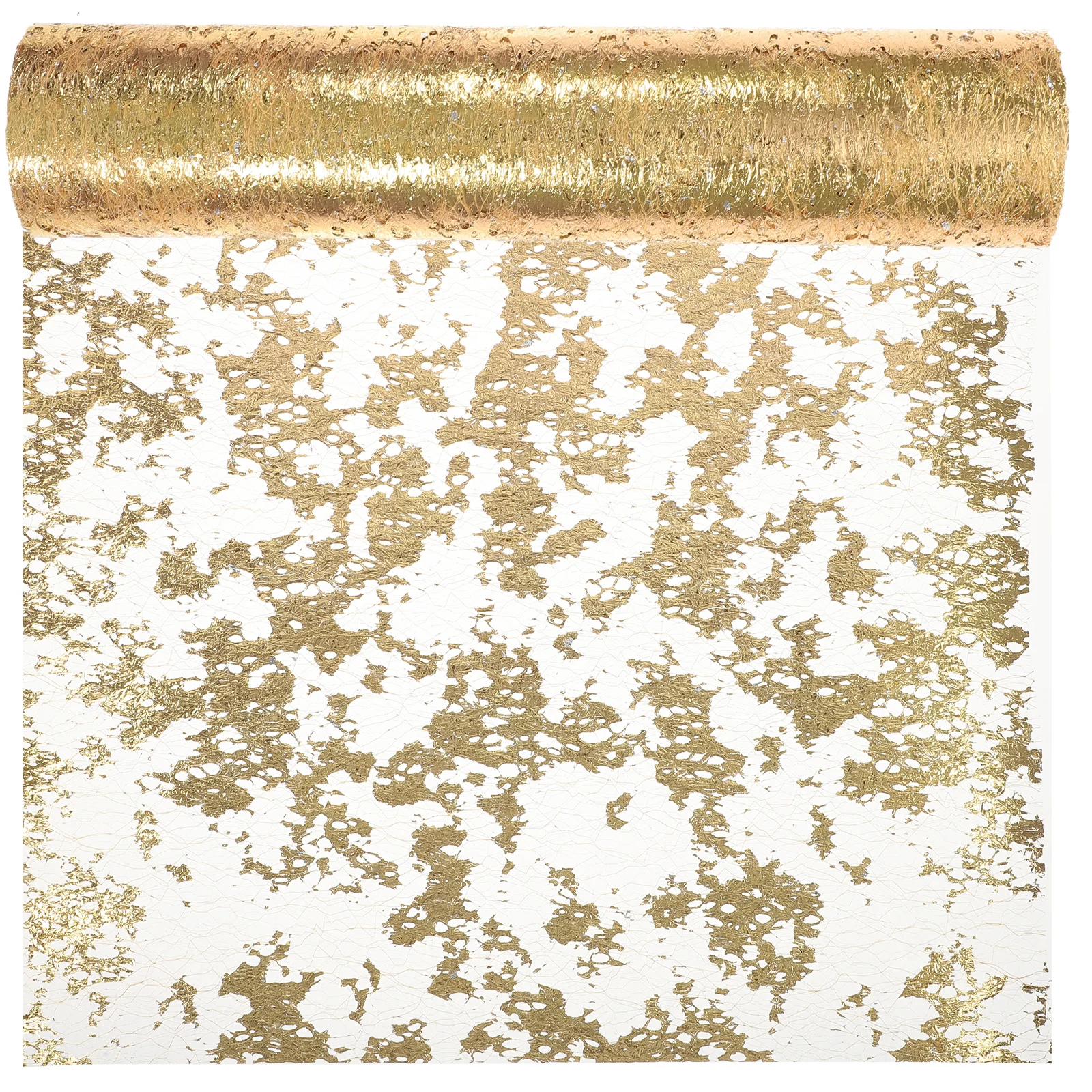 

Bronzing Table Runner Polyester Wear Resistant Wedding Dining Table Decor Floral Wrapping Mesh Elegant Shimmer Golden Birthday