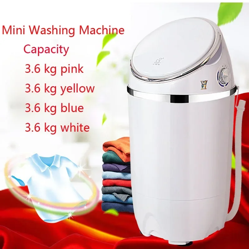 3.5kg/3.6kg/4.5kg Clothes Portable Mini Washing Machine Spin Compact Washer Low Noise for Home Dorm machine single-barrel washer