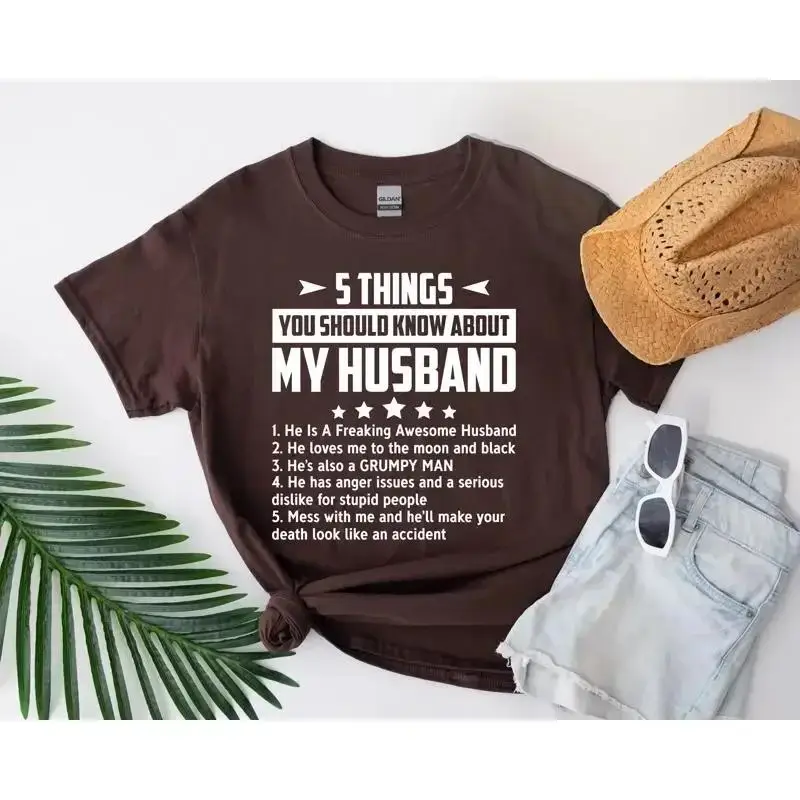 Five Things About My Husband T Shirt For Him Funny From Wife Anniversary
