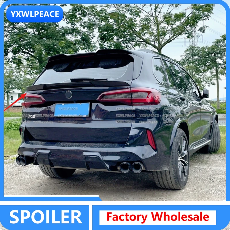 

For BMW G05 F95 X5M 2019 -2023 Real Carbon Fiber / Forge Carbon Car Rear Wing Trunk Middle Spoiler Body Kit Accessories