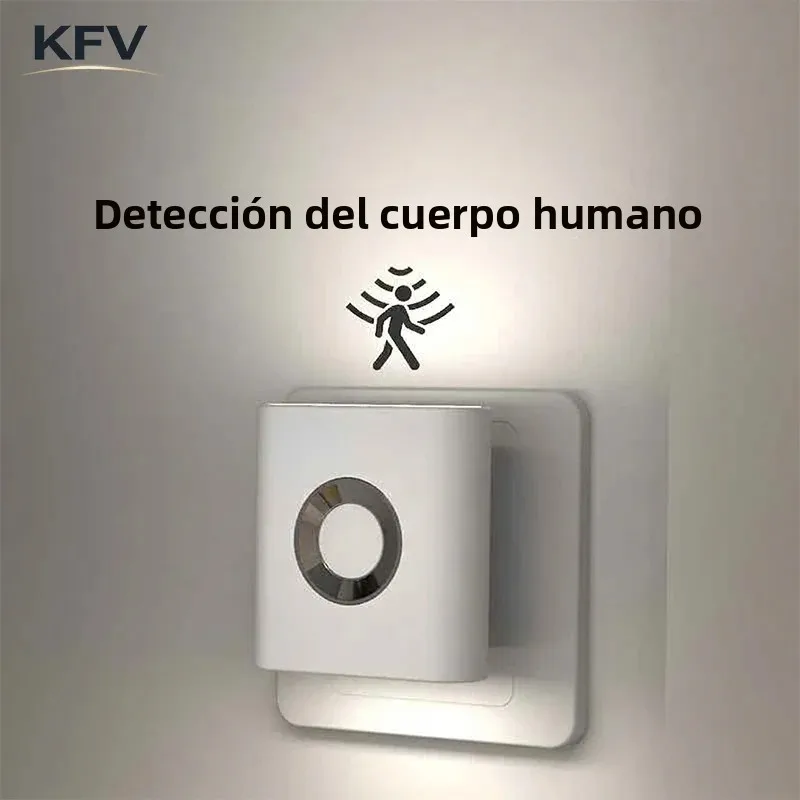lampara led inteligente con sensor de movimiento kfv recargable para uso nocturno lampara de pared para el hogar decoracion de dormitorio lampara usb lampara de pared