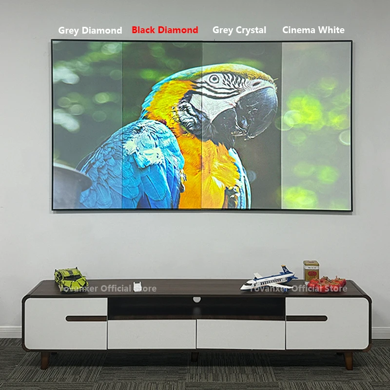 Pantalla de proyector ALR CLR de diamante negro, luz ambiental que rechaza la proyección de marco fijo de bisel ultraestrecho de 1CM, novedad de 2025