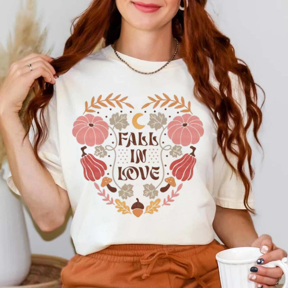 Camiseta de manga corta con estampado de dibujos animados para mujer, ropa de los años 90, camiseta de Halloween con patrón de calabaza, camiseta para mujer