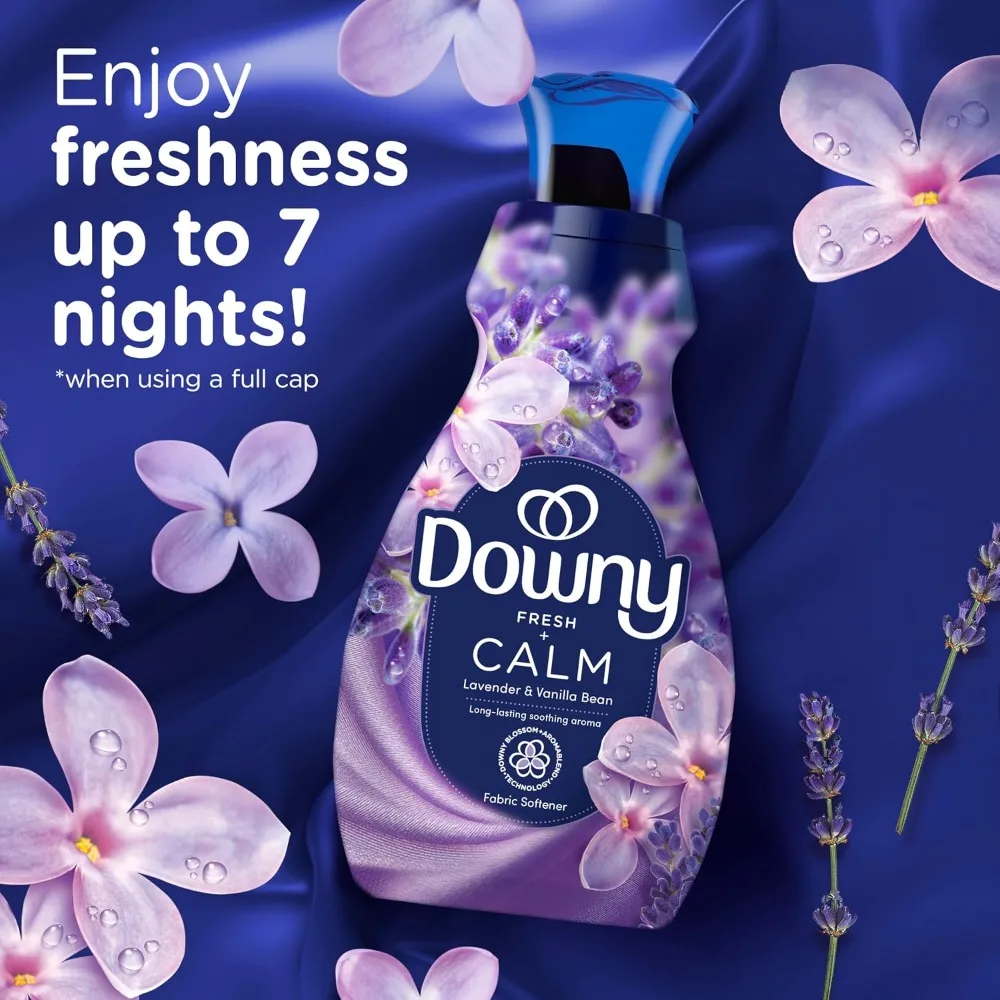 Soft Liquid Fabric Softener Calm Lavender Vanilla Bean 56 Fl Oz 83 Loads Anti Static Clothes Conditioner Household Laundry Fabric Care Supplies