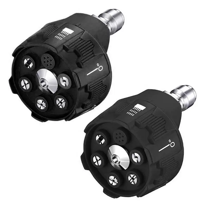 New 6 In 1 Power Washer Nozzle's,With 1/4 Inch Quick Connector,0 15 25 40 Degree Rotation Watering Rinse Soap Nozzle Tip