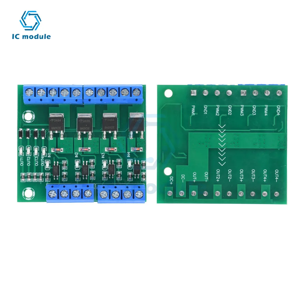 DC 3.7V~27V Optocoupler Isolated Driver Module 4 Channel MOS Tube FET Pulse Trigger Switch Controller Board for Motor LED Light