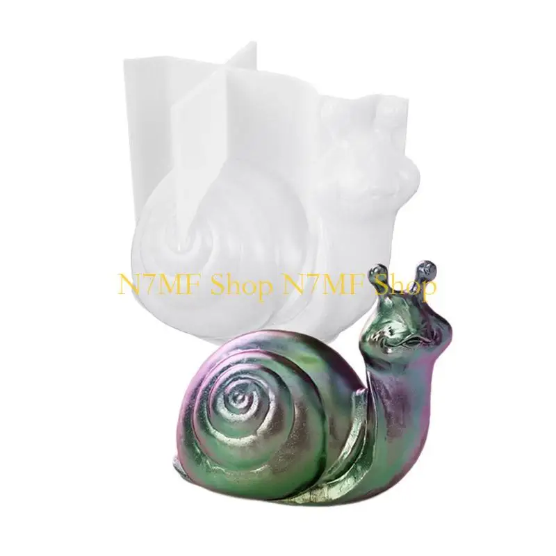 

N7MF Snail Silicone Mold Animal Plaster Soap Resin Molud DIY
